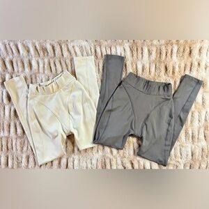 Garage - Equestrian/Ballet Style Leggings Bundle of 2 in Cream and Gray